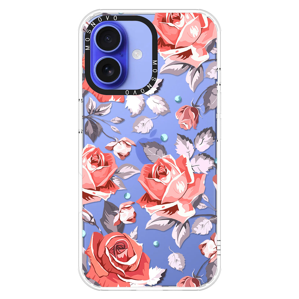 Retro Flower Roses Phone Case - iPhone 16 Case - MOSNOVO