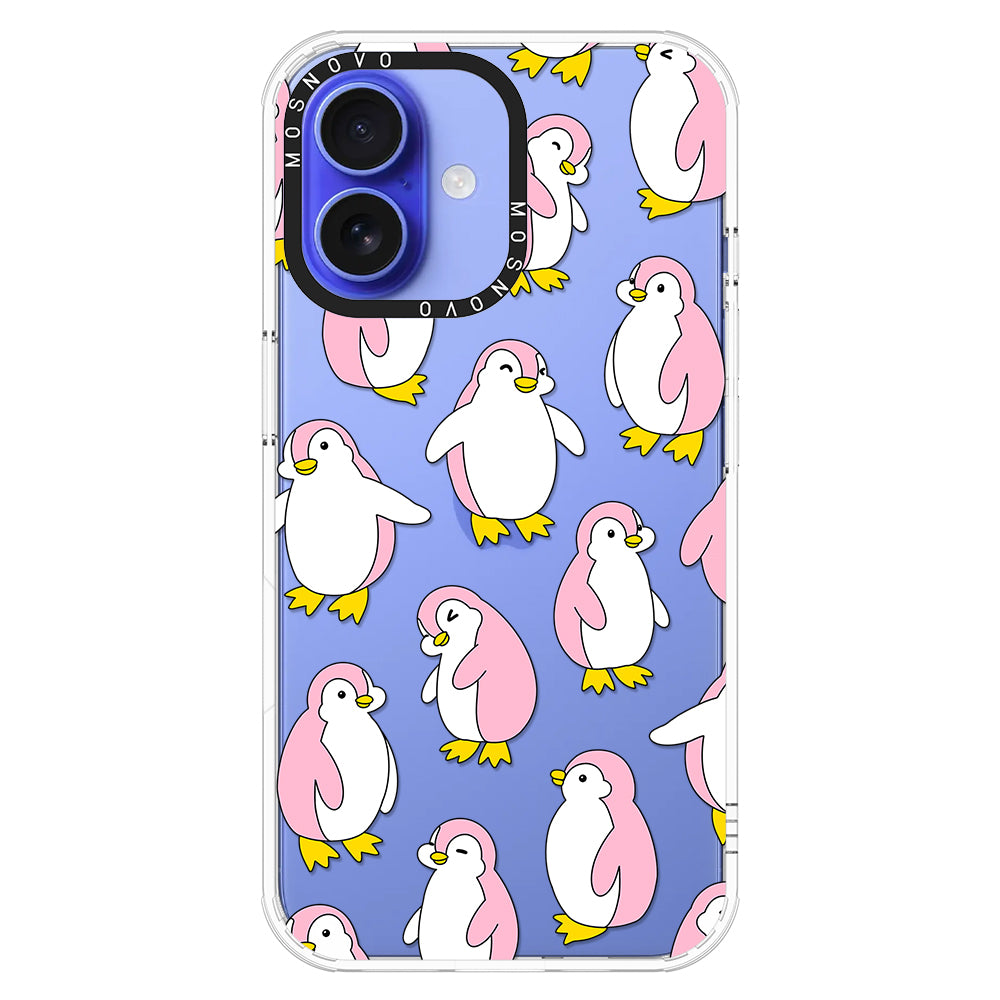 Pink Penguins Phone Case - iPhone 16 Plus Case - MOSNOVO