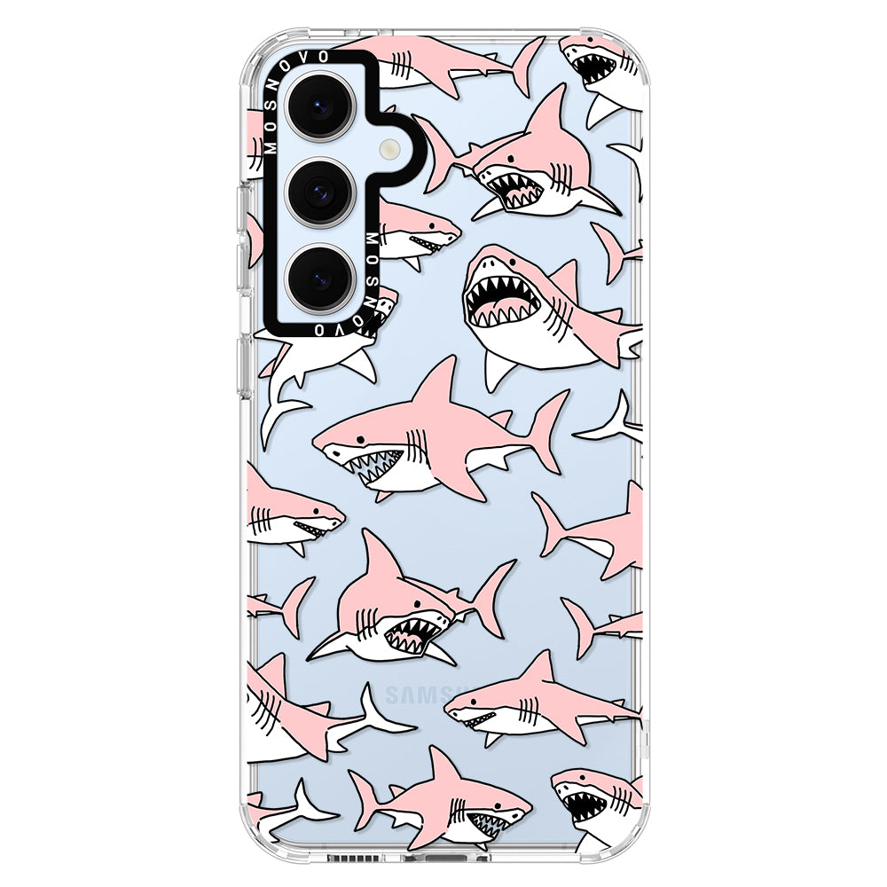 Pink Shark Phone Case - Samsung Galaxy S24 FE Case - MOSNOVO