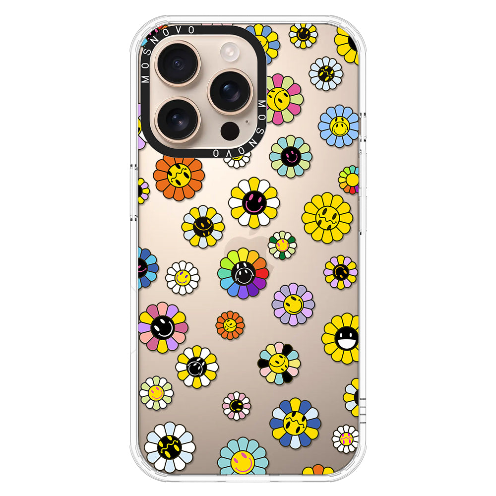 Flower Smiley Face Phone Case - iPhone 16 Pro Max Case - MOSNOVO