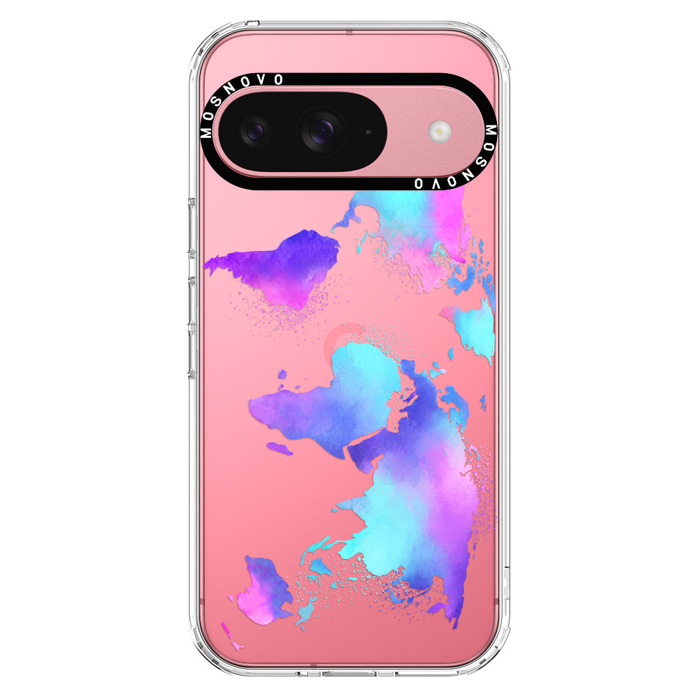 Psychedelic World Map Phone Case - Google Pixel 9 Case