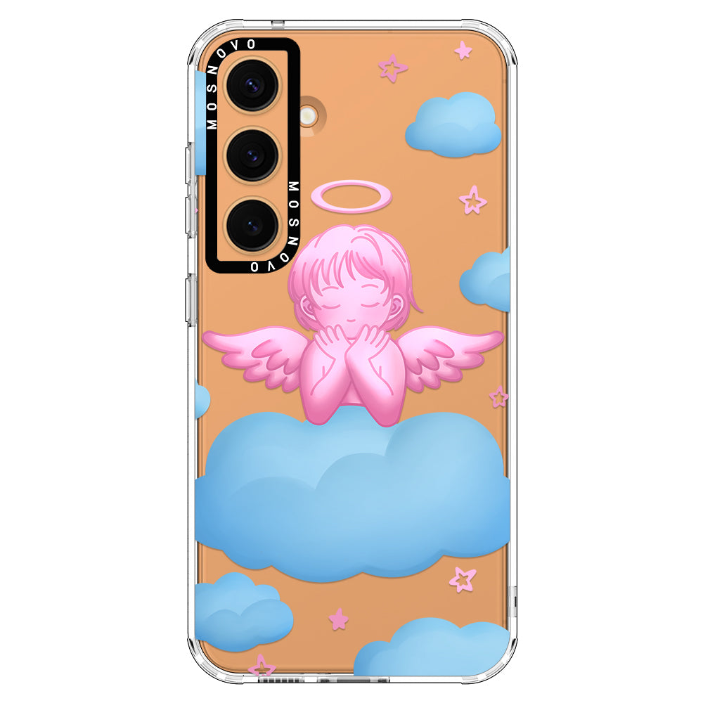 Pink Serenity Angel Phone Case - Samsung Galaxy S24 Plus Case