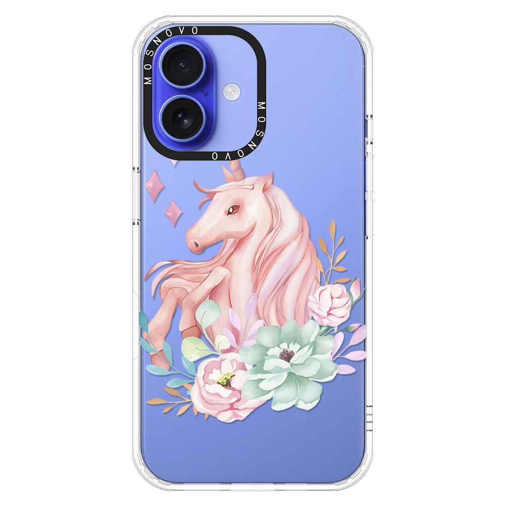 Elegant Flowers Unicorn Phone Case - iPhone 16 Plus Case - MOSNOVO