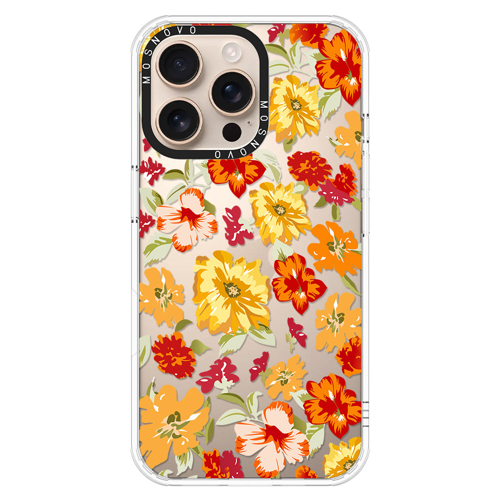 70s Boho Yellow Flower Phone Case - iPhone 16 Pro Max Case - MOSNOVO