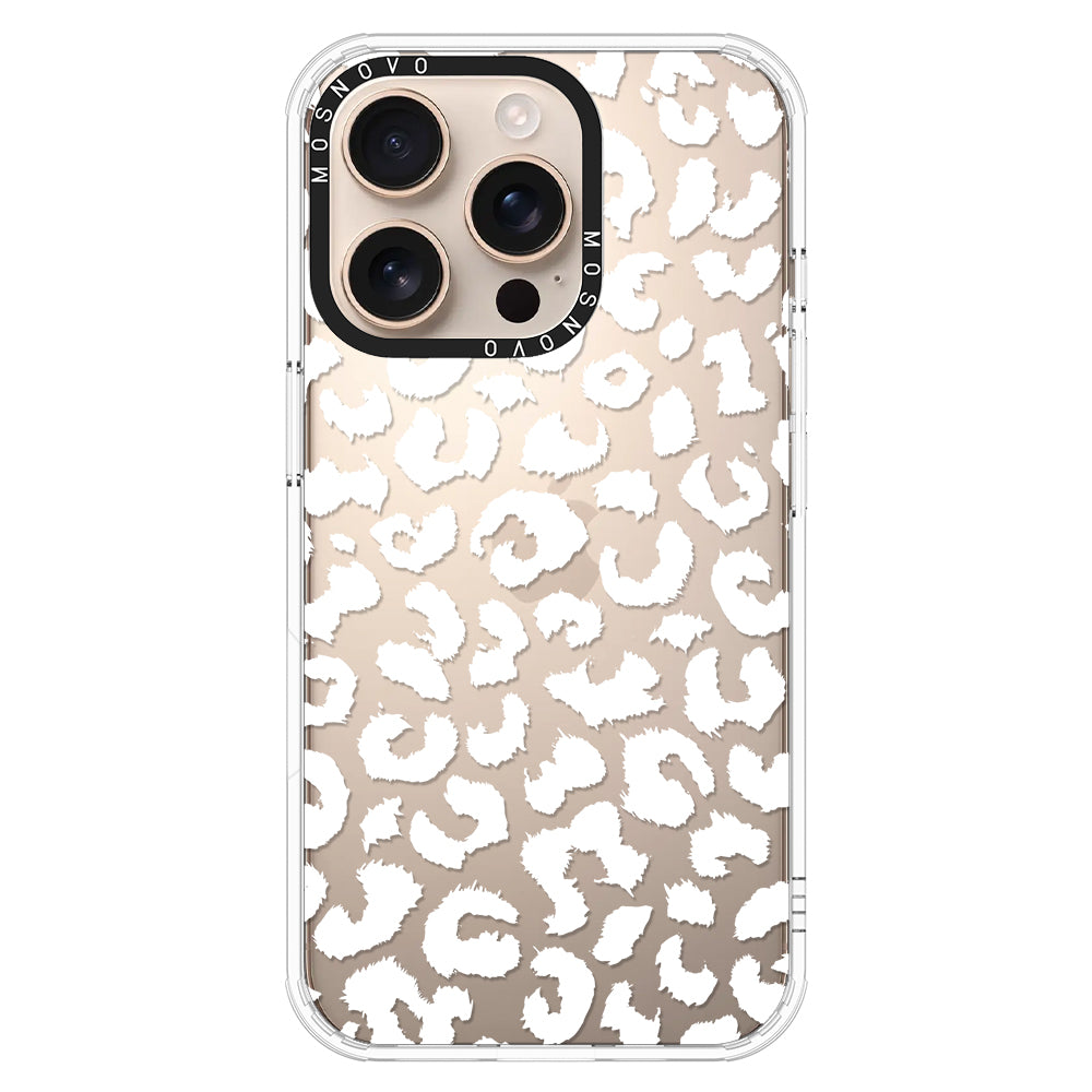 White Leopard Phone Case - iPhone 16 Pro Case - MOSNOVO