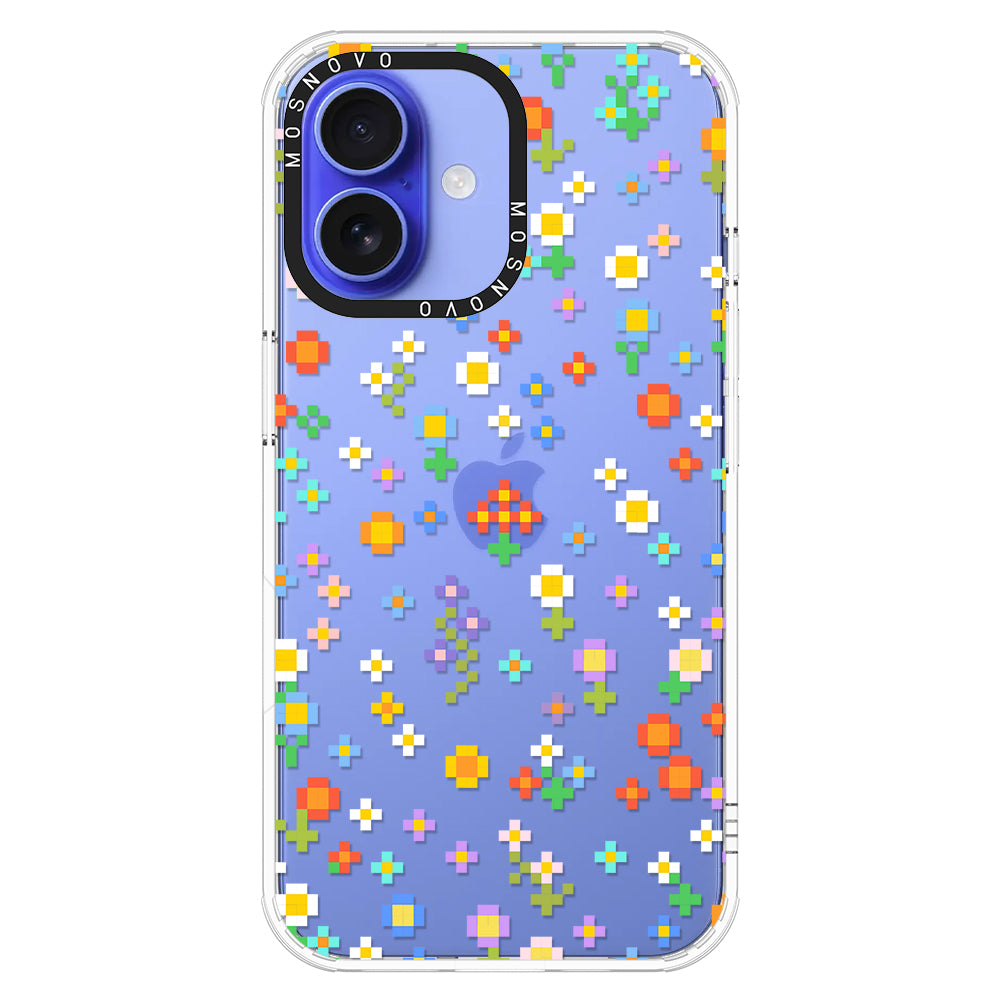 Pixel-Floral Phone Case - iPhone 16 Case