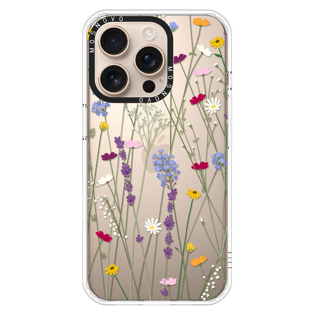 Floral Garden Lavender Daisy Flower Phone Case - iPhone 16 Pro Case - MOSNOVO