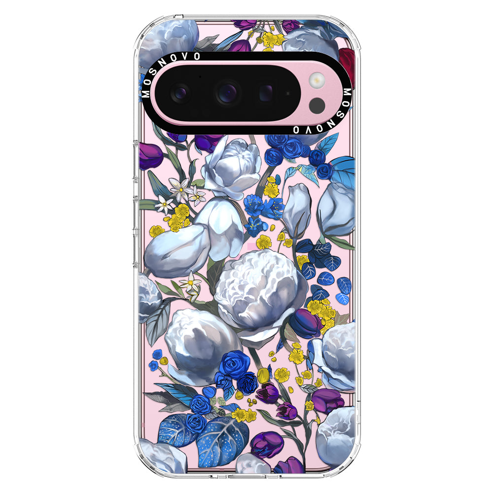 Purple Blue Floral Phone Case - Google Pixel 9 Pro Case