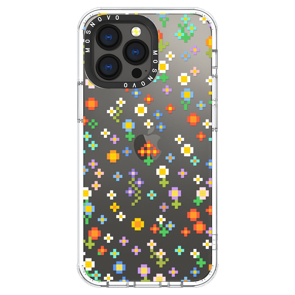 Pixel-Floral Phone Case - iPhone 13 Pro Case