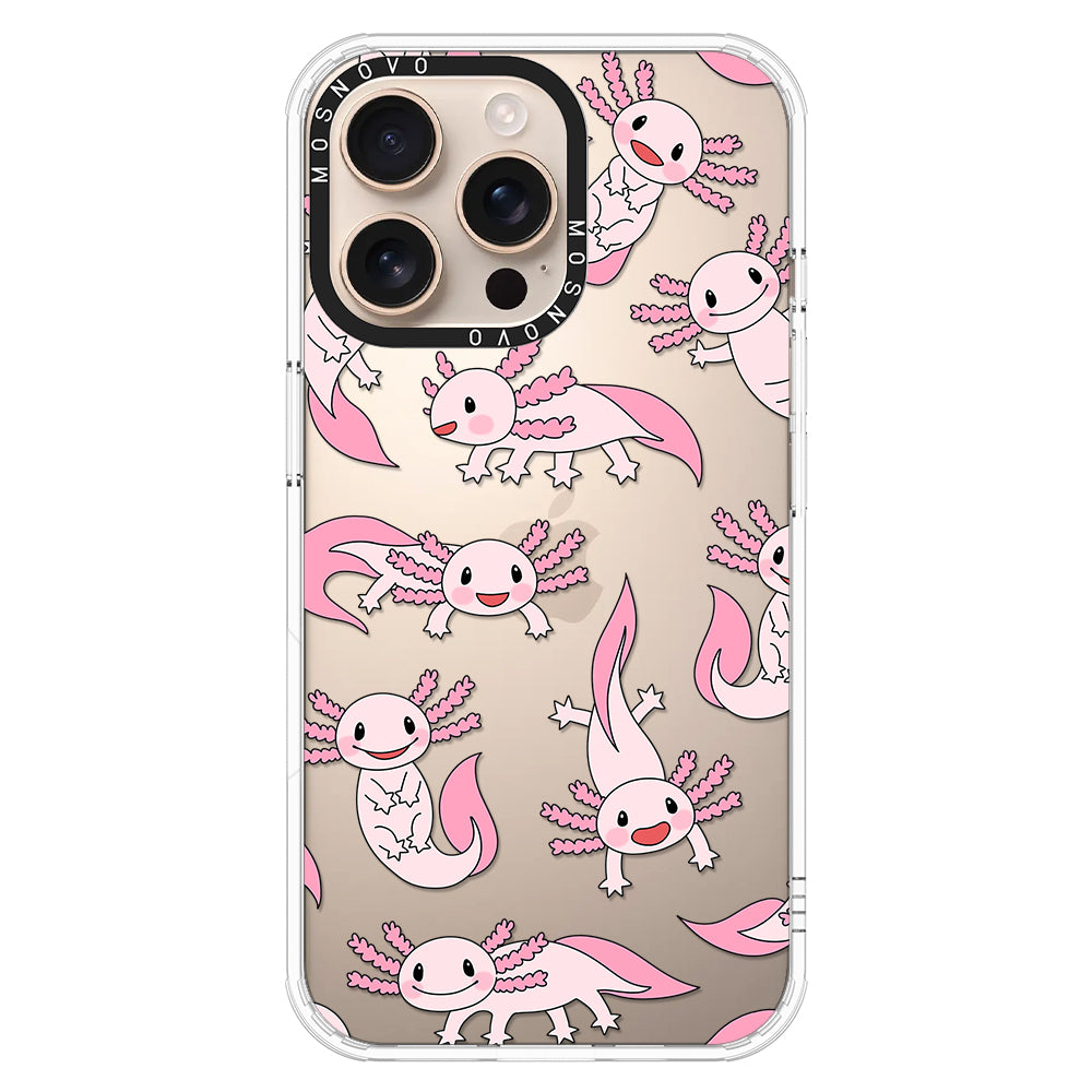 Pink Axolotl Phone Case - iPhone 16 Pro Max Case - MOSNOVO