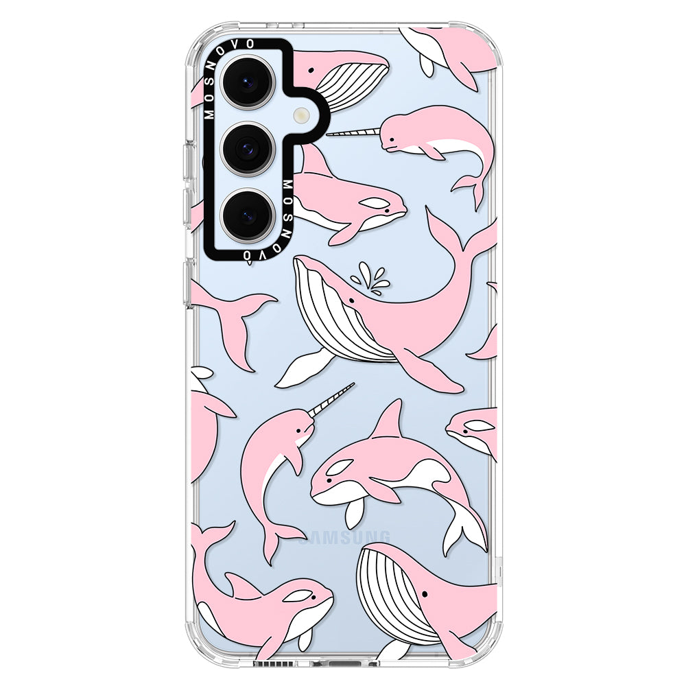 Pink Whales Phone Case - Samsung Galaxy S24 FE Case - MOSNOVO