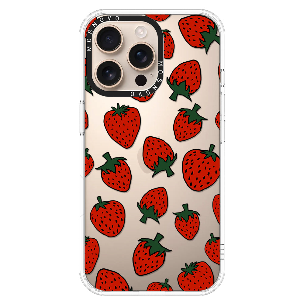 Red Strawberry Phone Case - iPhone 16 Pro Max Case - MOSNOVO