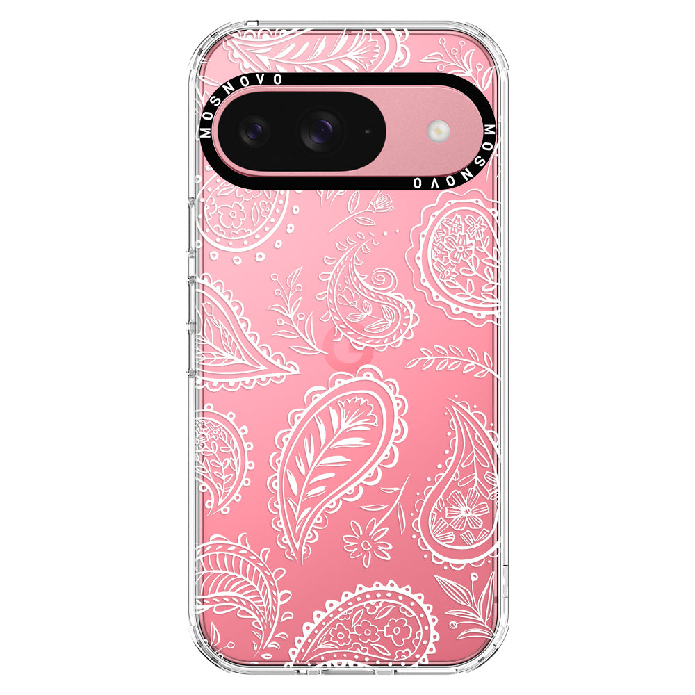 White Paisley Phone Case - Google Pixel 9 Case