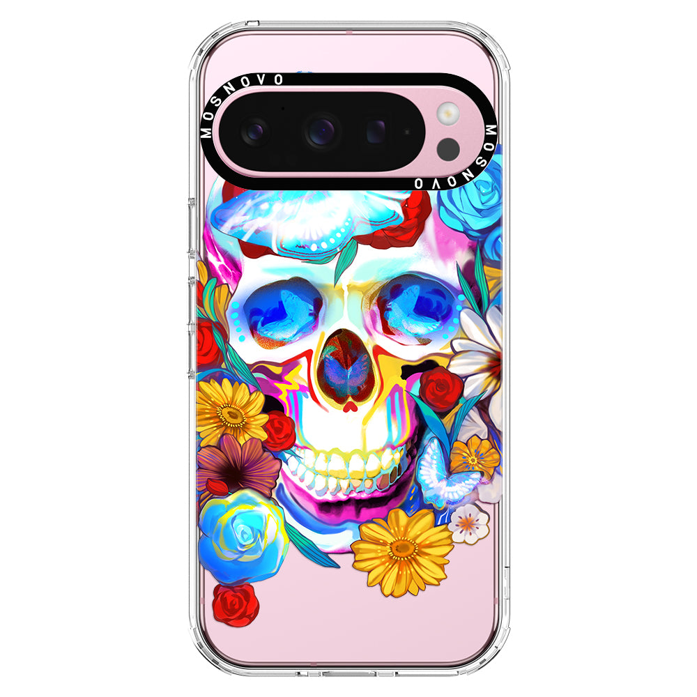 Sugar Flower Skull Phone Case - Google Pixel 9 Pro Case