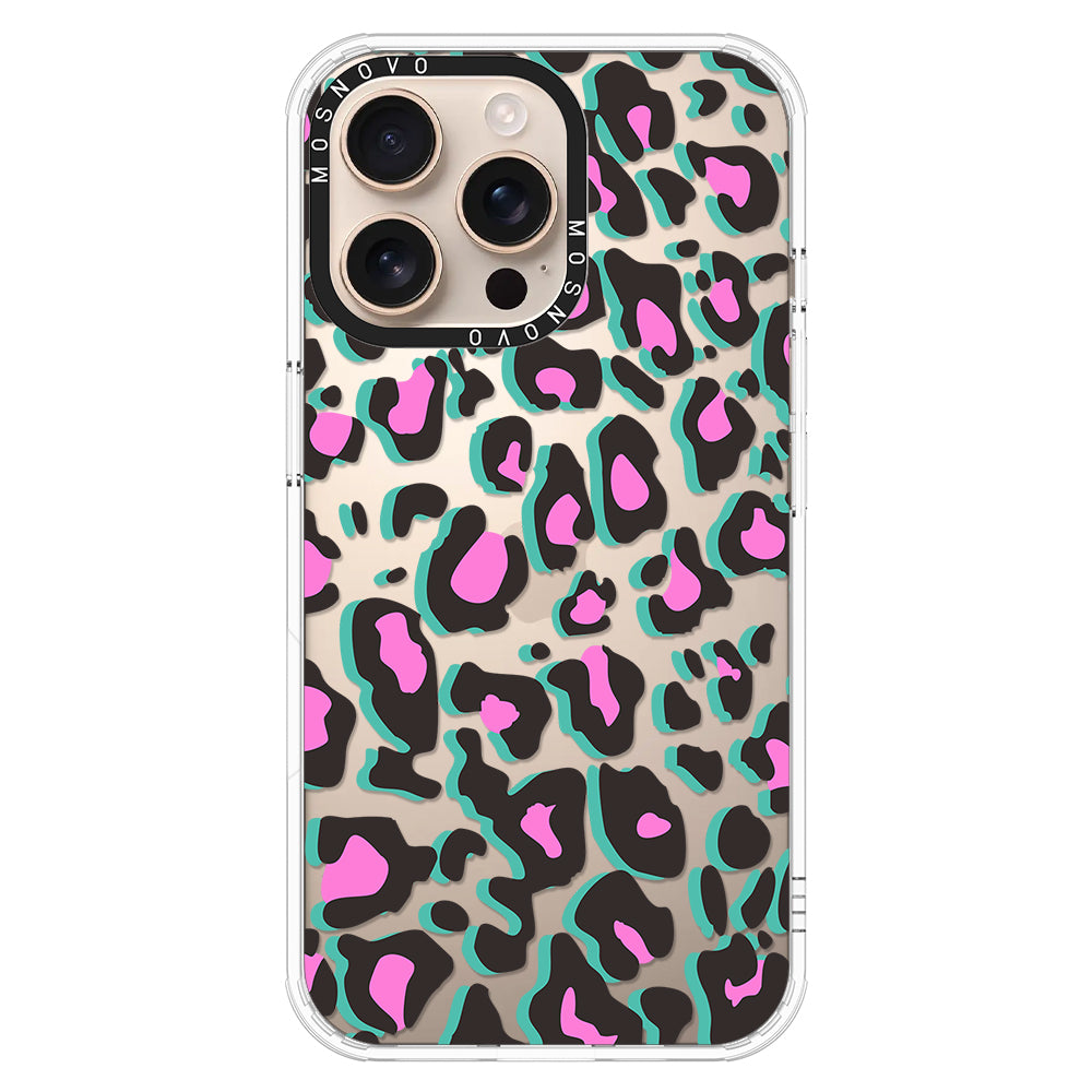 Hot Pink Leopard Print Phone Case - iPhone 16 Pro Max Case - MOSNOVO