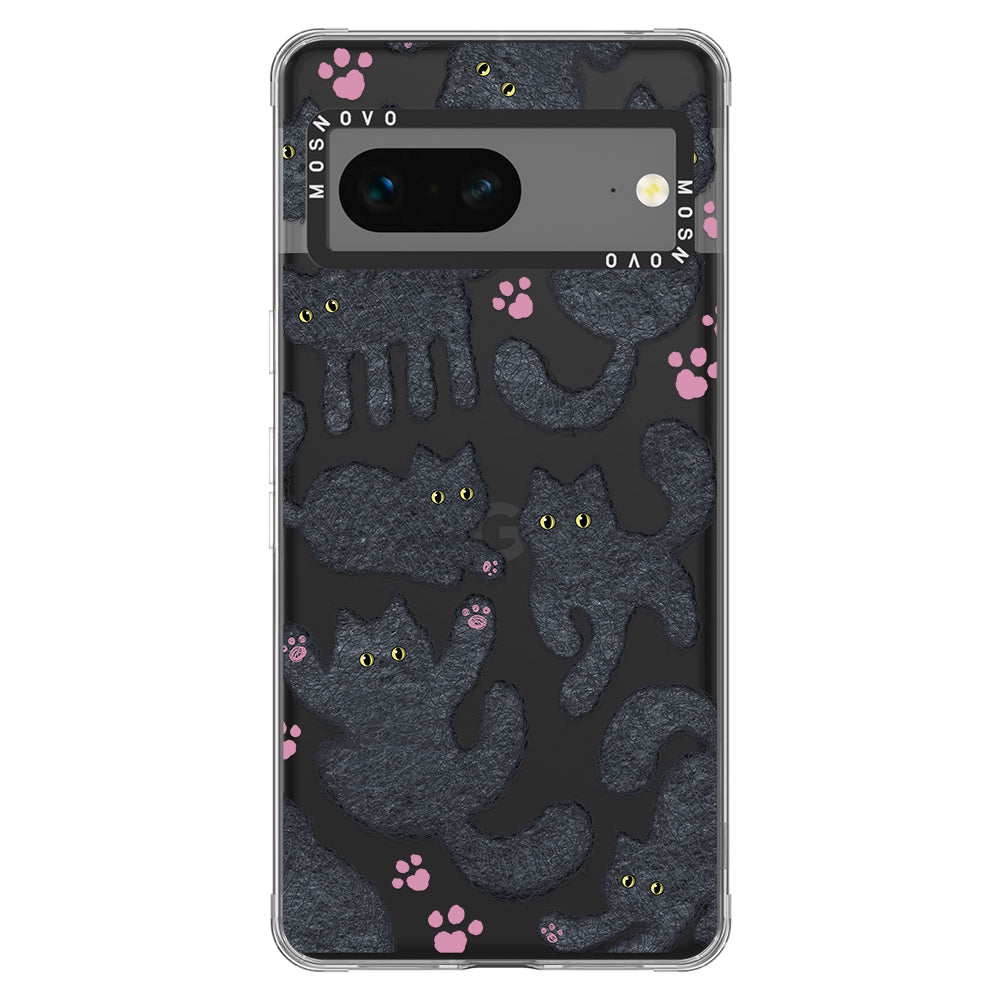 Black Furry Cat Phone Case - Google Pixel 7 Case