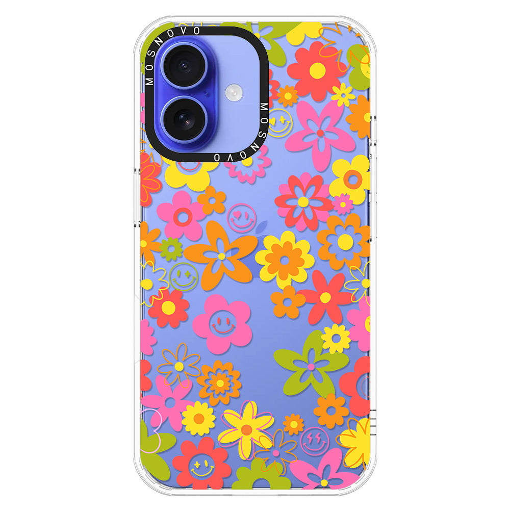 70's Groovy Floral Phone Case - iPhone 16 Case - MOSNOVO