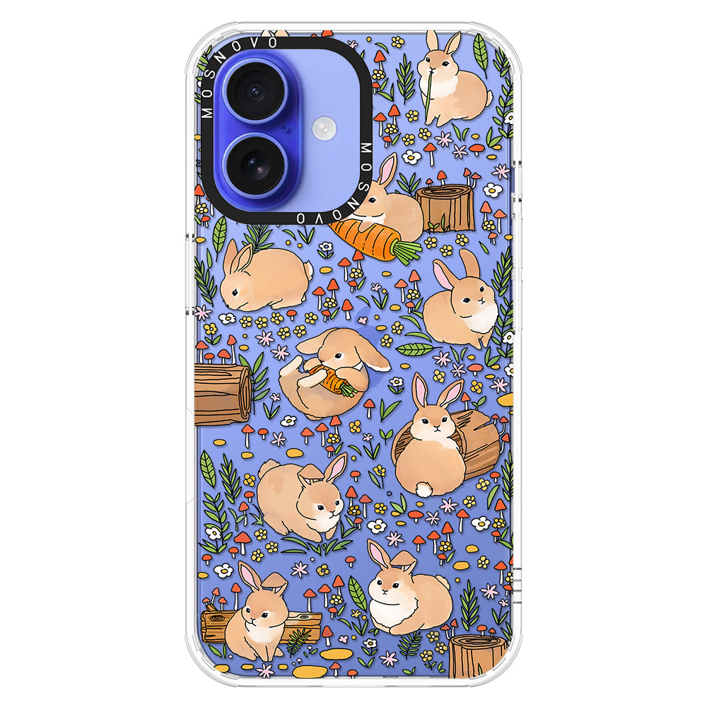 Cute Bunny Garden Phone Case - iPhone 16 Plus Case - MOSNOVO