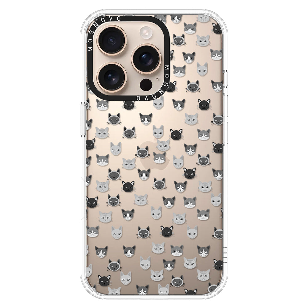 Cats Head Phone Case - iPhone 16 Pro Case - MOSNOVO