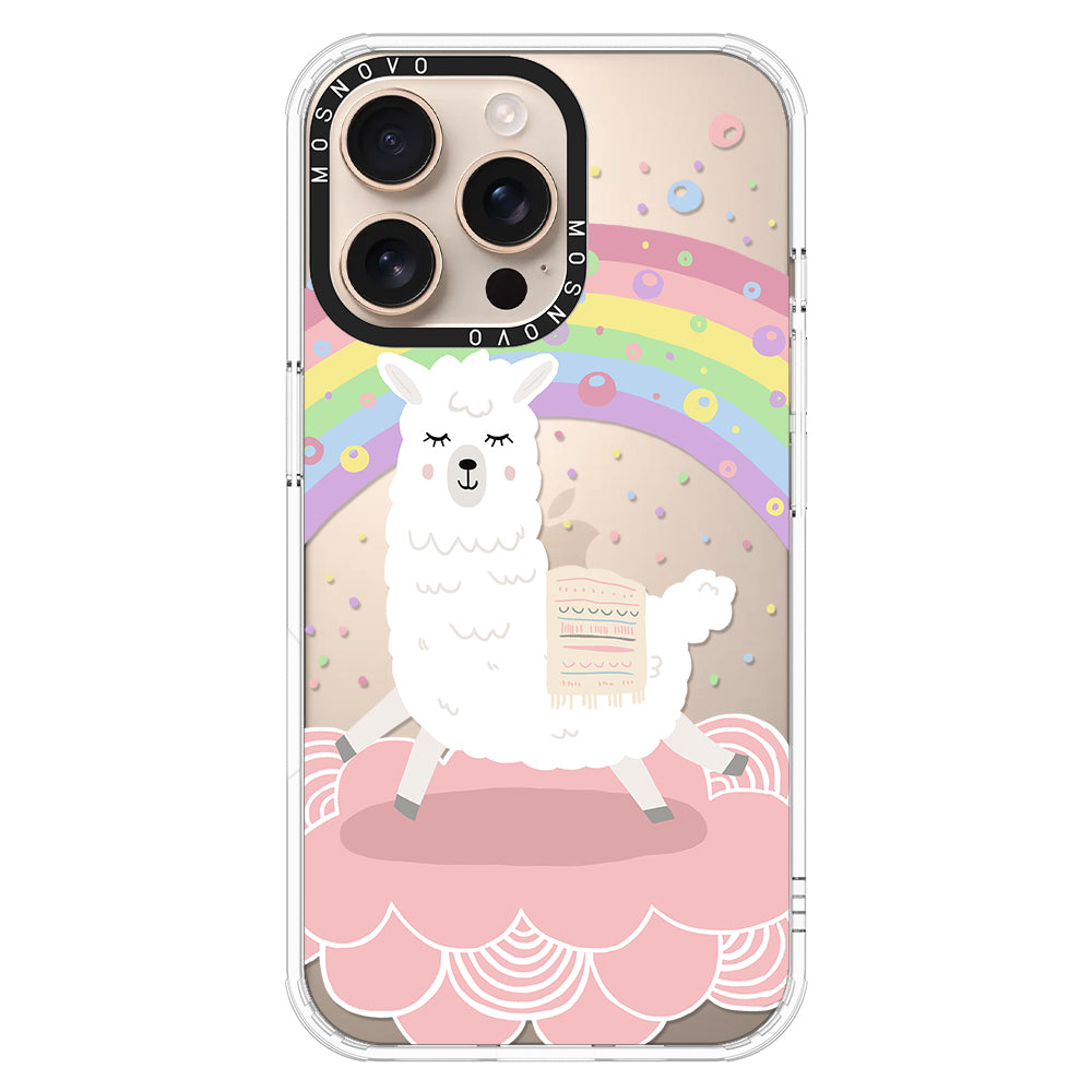 Rainbow Alpaca Phone Case - iPhone 16 Pro Max Case - MOSNOVO