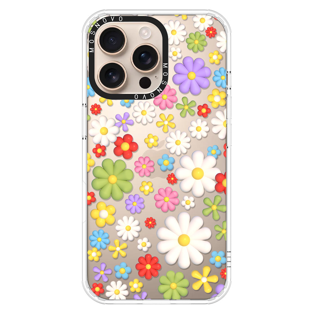 3D Flowers Phone Case - iPhone 16 Pro Max Case - MOSNOVO