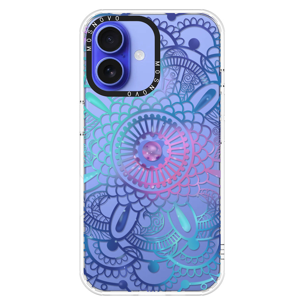 Violet Blue Mandala Phone Case - iPhone 16 Plus Case - MOSNOVO