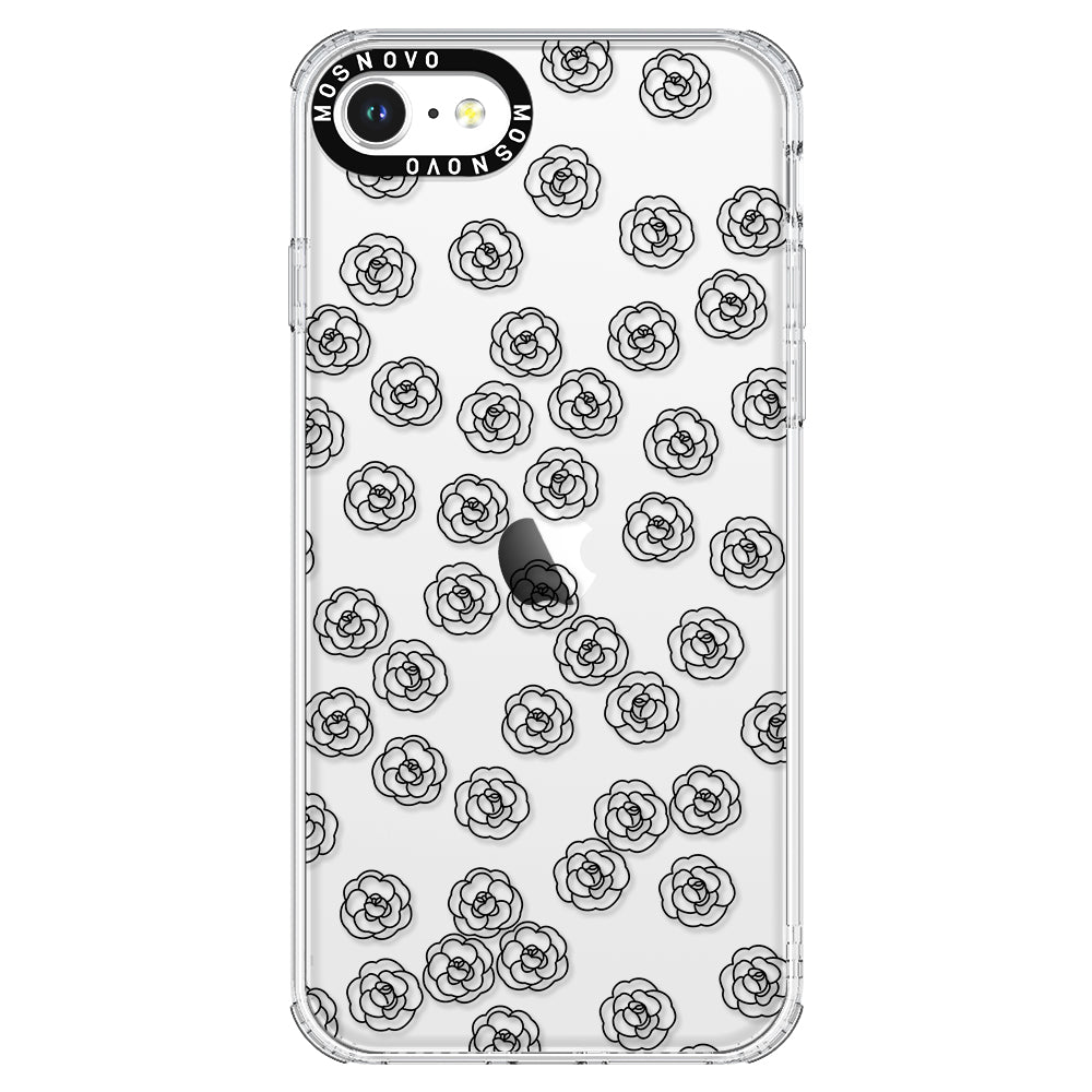 Linear Camelia Flower Phone Case - iPhone SE 2022 Case