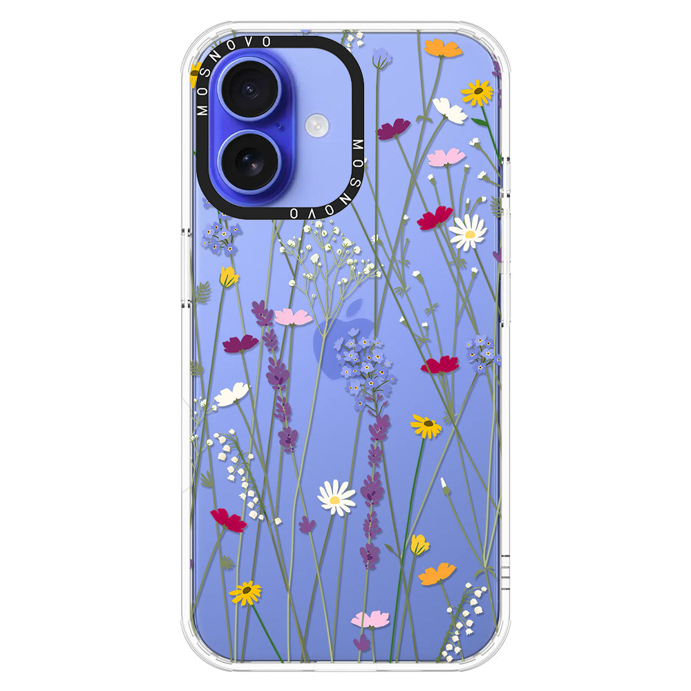 Floral Garden Lavender Daisy Flower Phone Case - iPhone 16 Plus Case - MOSNOVO