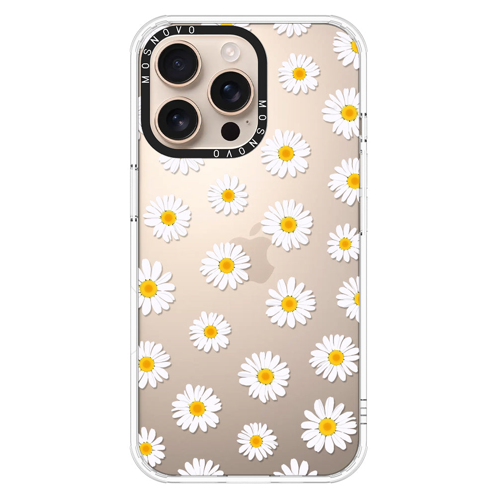 White Daisy Phone Case - iPhone 16 Pro Max Case - MOSNOVO