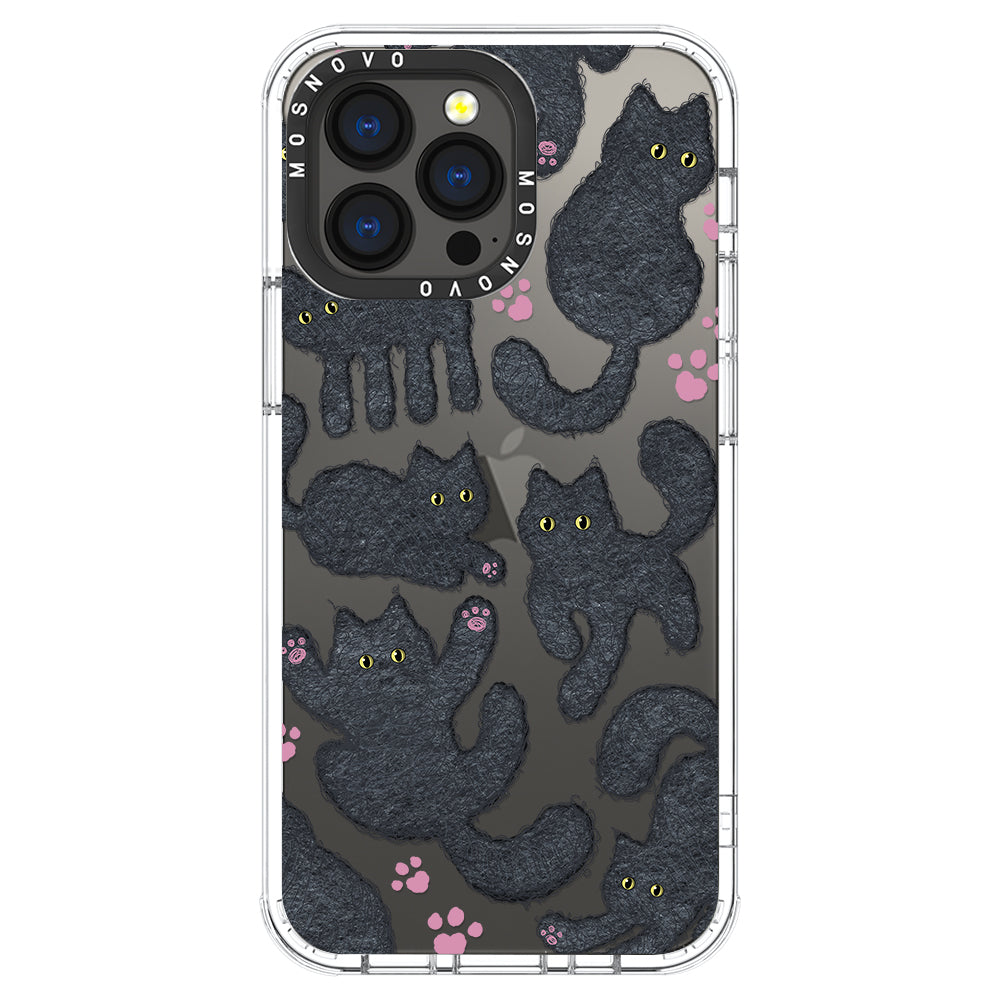 Black Furry Cat Phone Case - iPhone 13 Pro Case