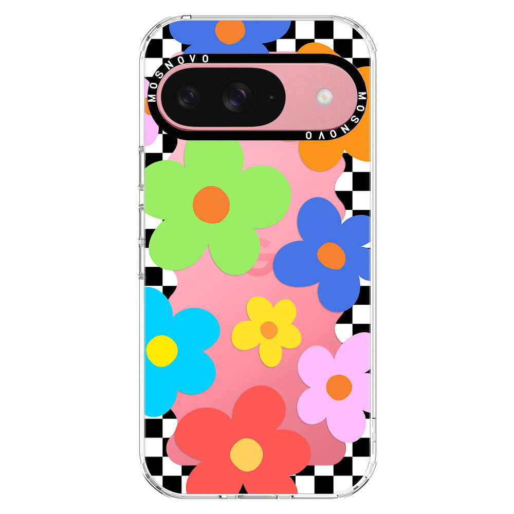 60's Checkered Floral Phone Case - Google Pixel 9 Case