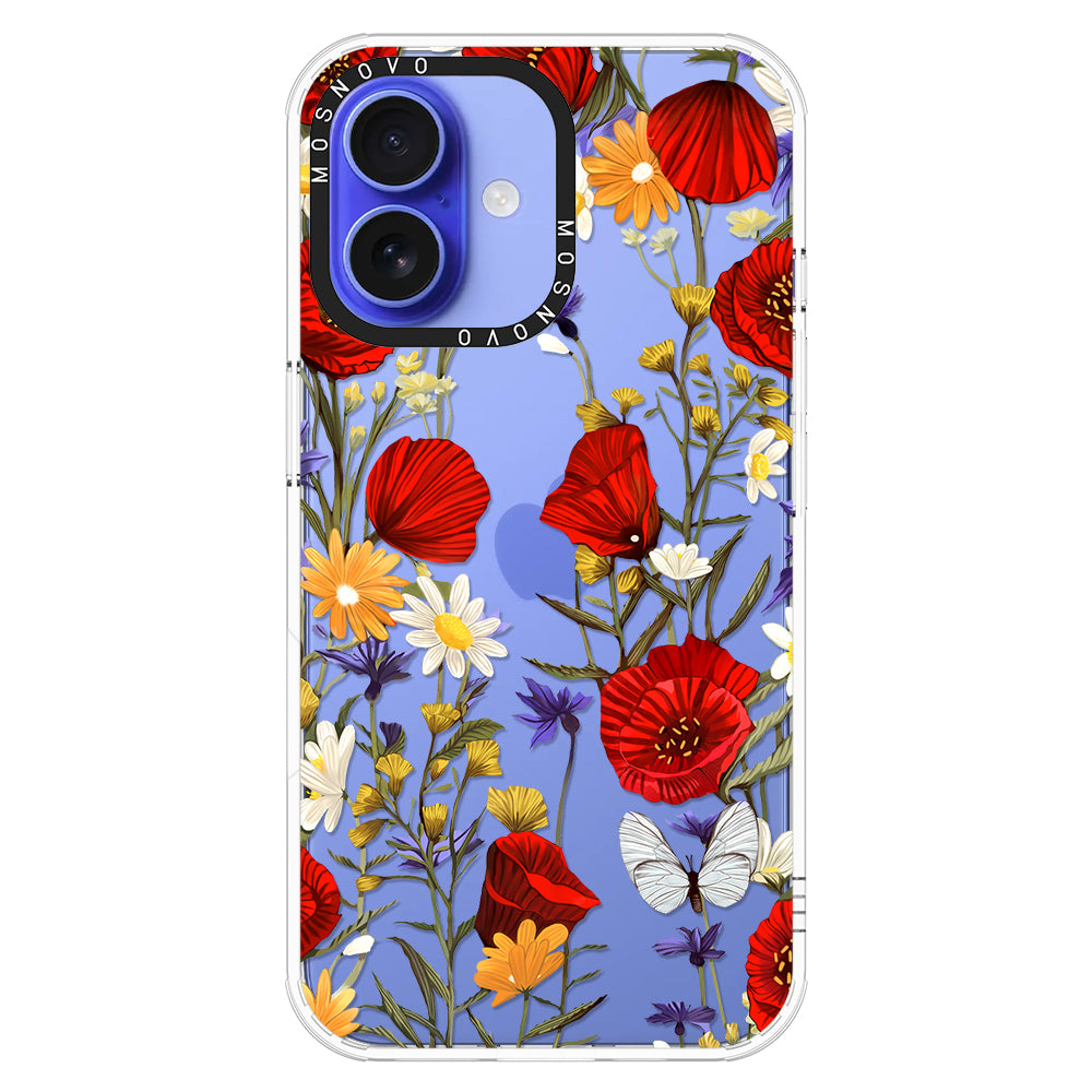 Poppy Floral Phone Case - iPhone 16 Plus Case - MOSNOVO