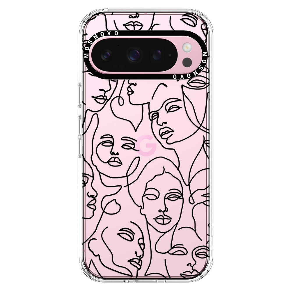 Abstract Face Line Art Phone Case - Google Pixel 9 Pro Case