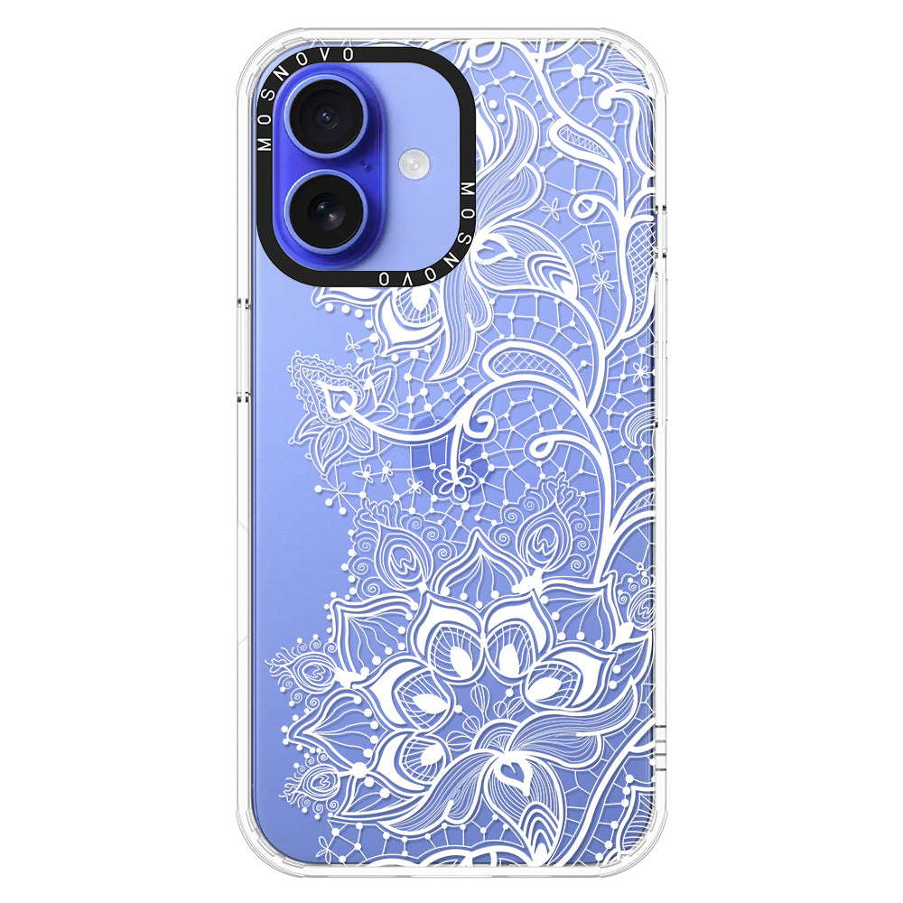 White Lotus Henna Phone Case - iPhone 16 Case - MOSNOVO