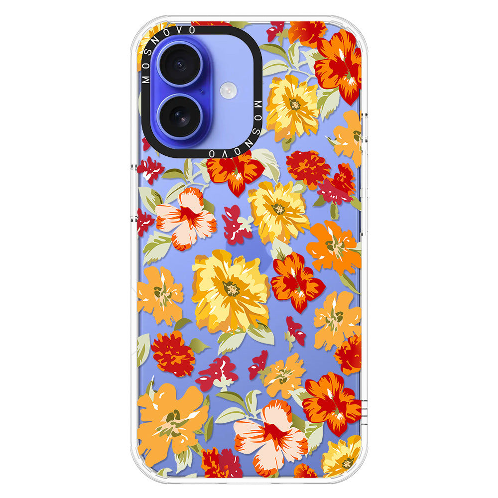 70s Boho Yellow Flower Phone Case - iPhone 16 Plus Case - MOSNOVO