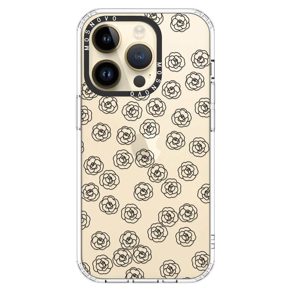 Linear Camelia Flower Phone Case - iPhone 14 Pro Case