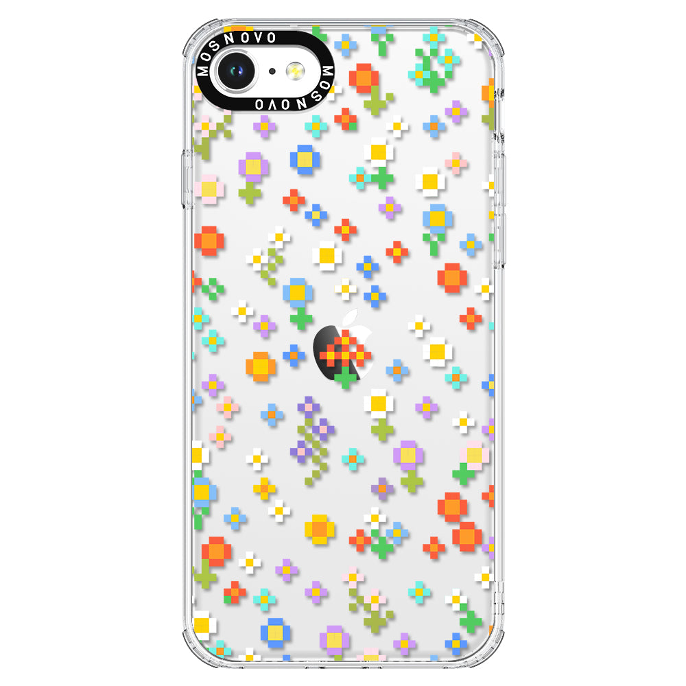 Pixel-Floral Phone Case - iPhone SE 2022 Case