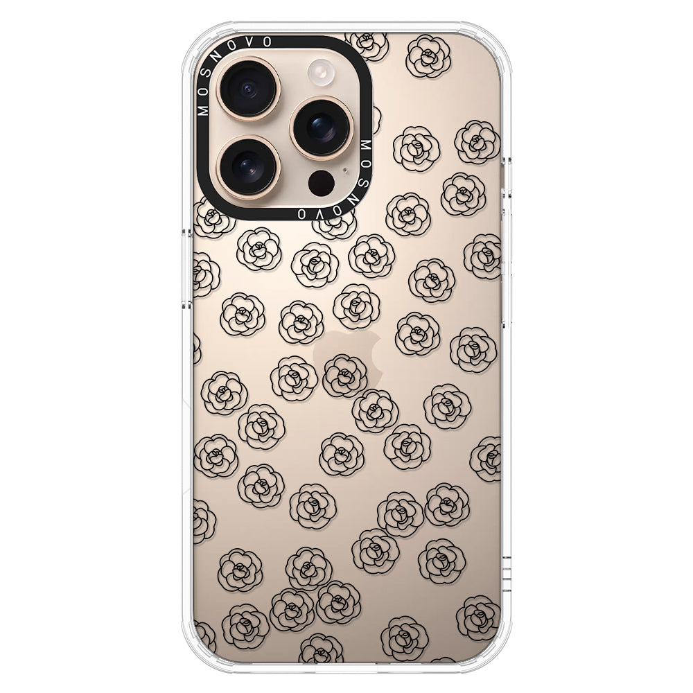 Linear Camelia Flower Phone Case - iPhone 16 Pro Max Case