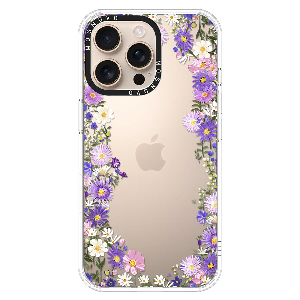 Purple Daisy Garden Phone Case - iPhone 16 Pro Max Case - MOSNOVO