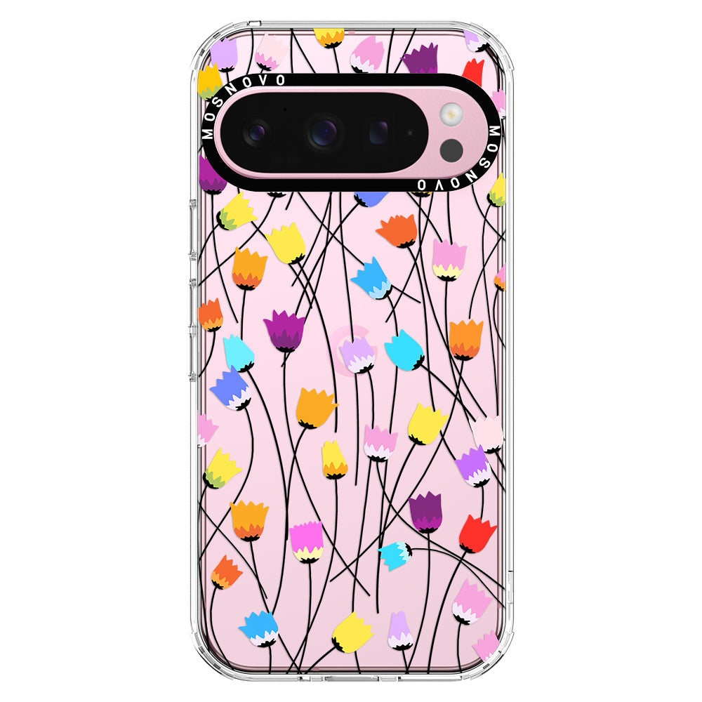 Rainbow Tulips Phone Case - Google Pixel 9 Pro XL Case