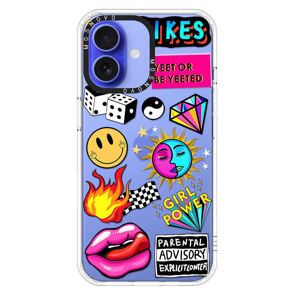 Funky Stickers Phone Case - iPhone 16 Plus Case - MOSNOVO