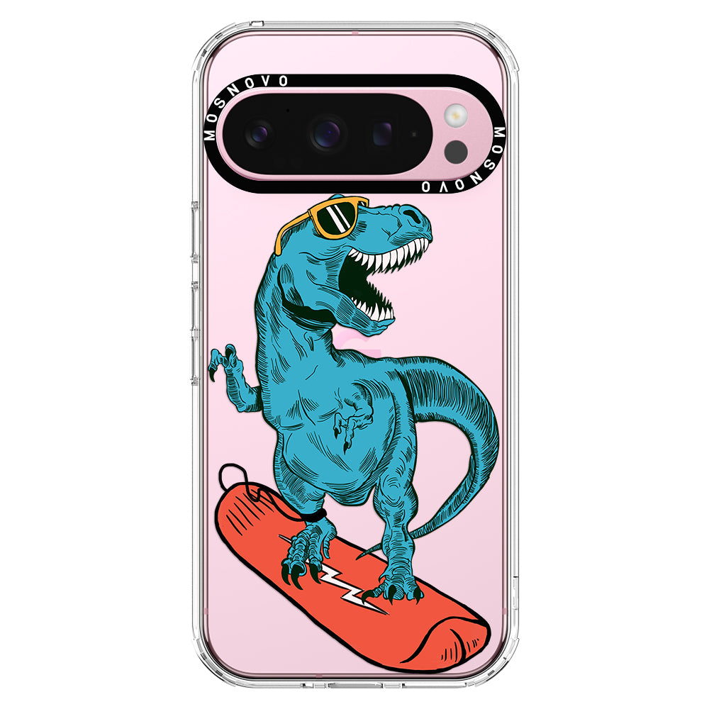 Surfing Dinosaur Phone Case - Google Pixel 9 Pro XL Case