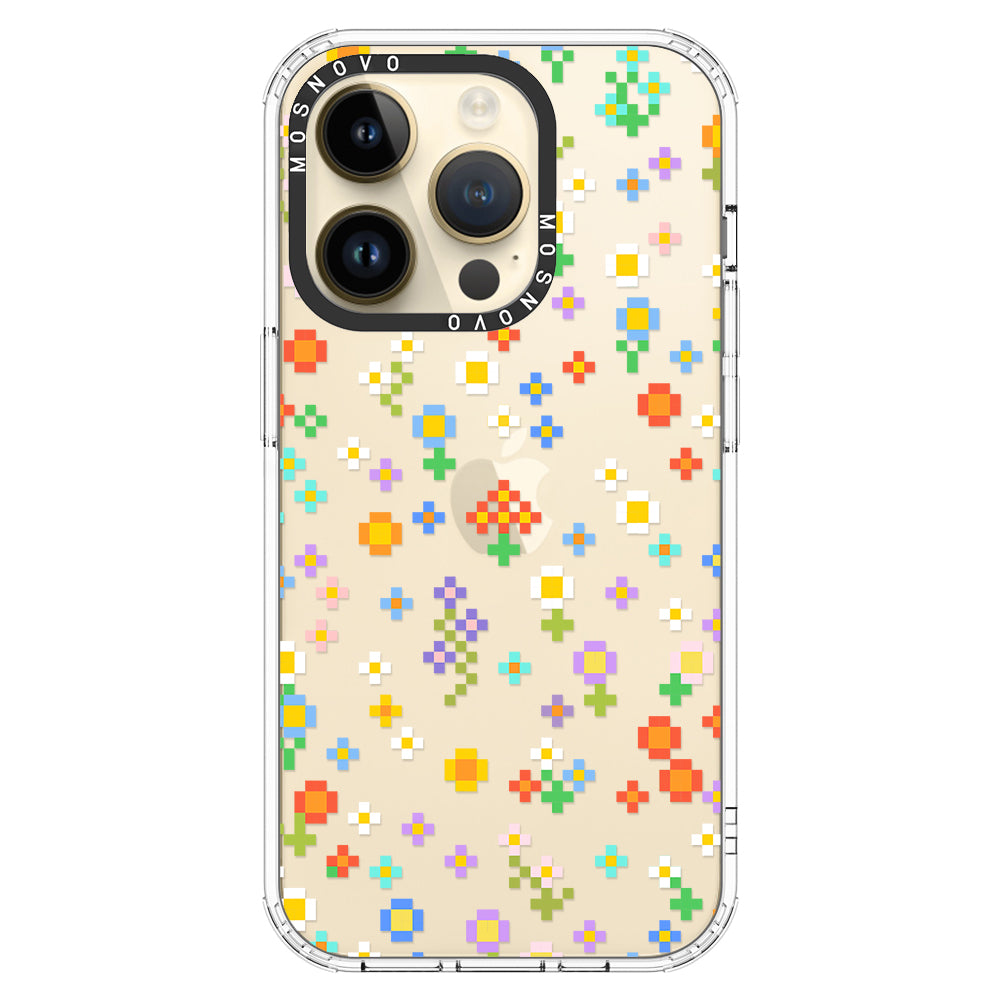 Pixel-Floral Phone Case - iPhone 14 Pro Case