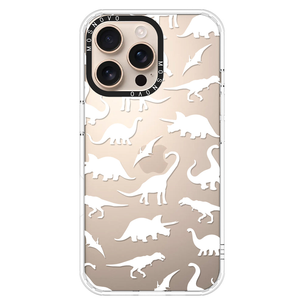 White Dinosaur Phone Case - iPhone 16 Pro Max Case - MOSNOVO