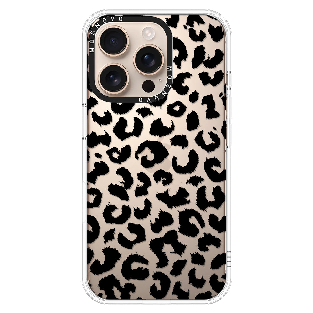 Black Leopard Phone Case - iPhone 16 Pro Case - MOSNOVO