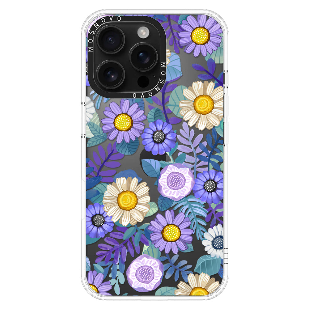 Purple Floral Phone Case - iPhone 16 Pro Max Case - MOSNOVO