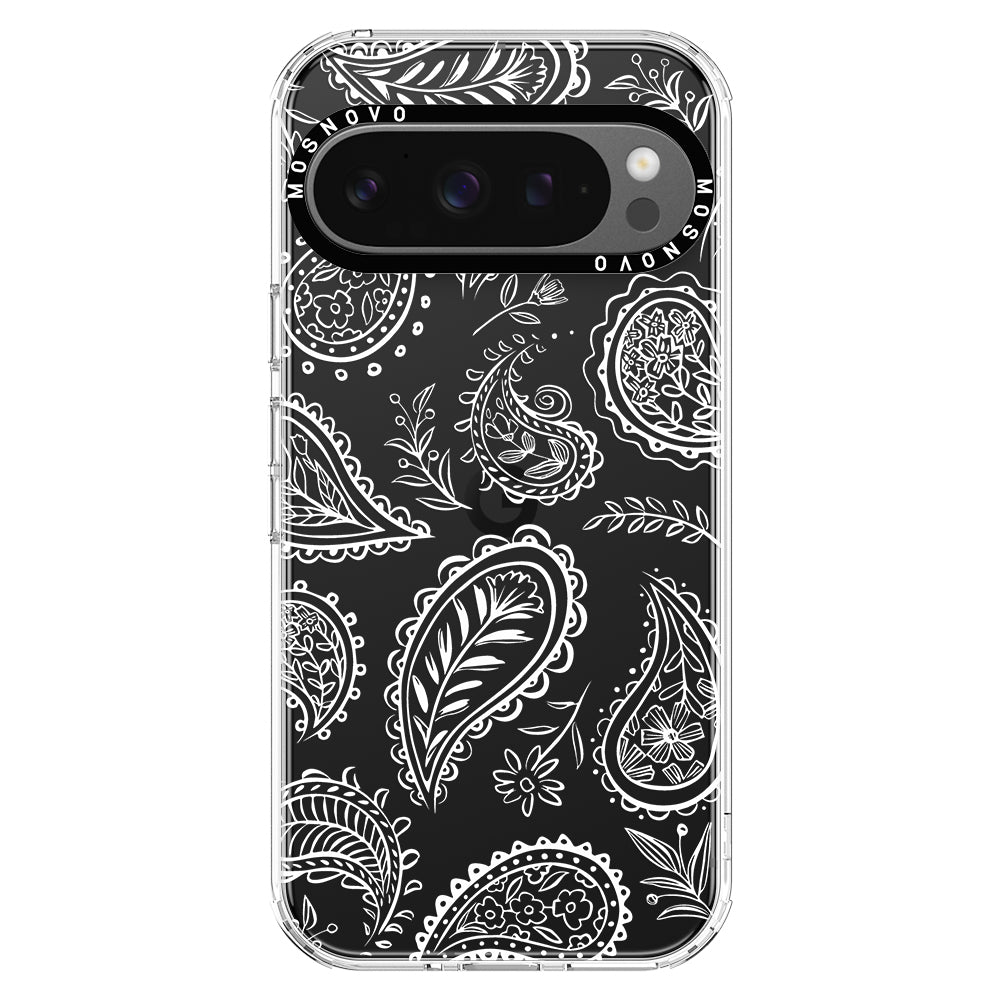 White Paisley Phone Case - Google Pixel 9 Pro XL Case