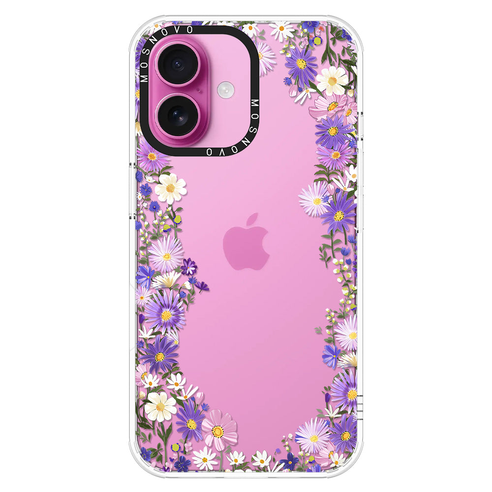 Purple Daisy Garden Phone Case - iPhone 16 Case - MOSNOVO