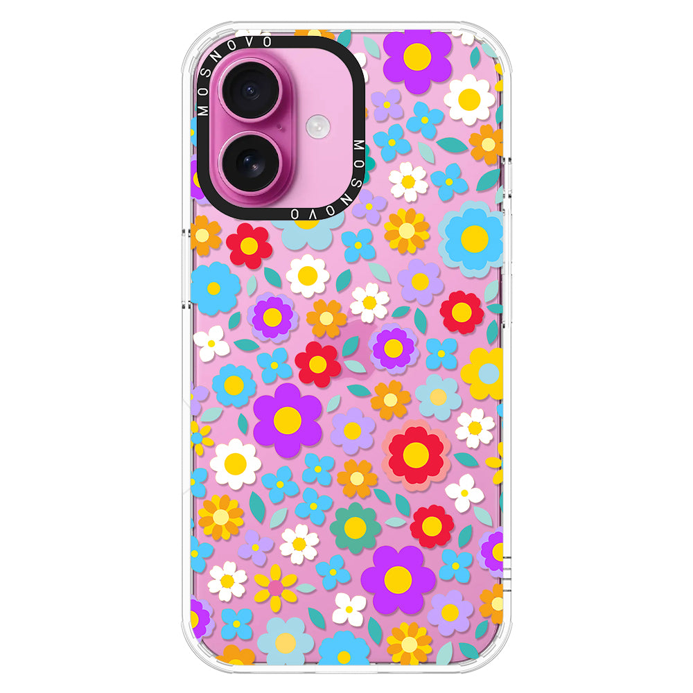 Retro Flower Phone Case - iPhone 16 Plus Case - MOSNOVO