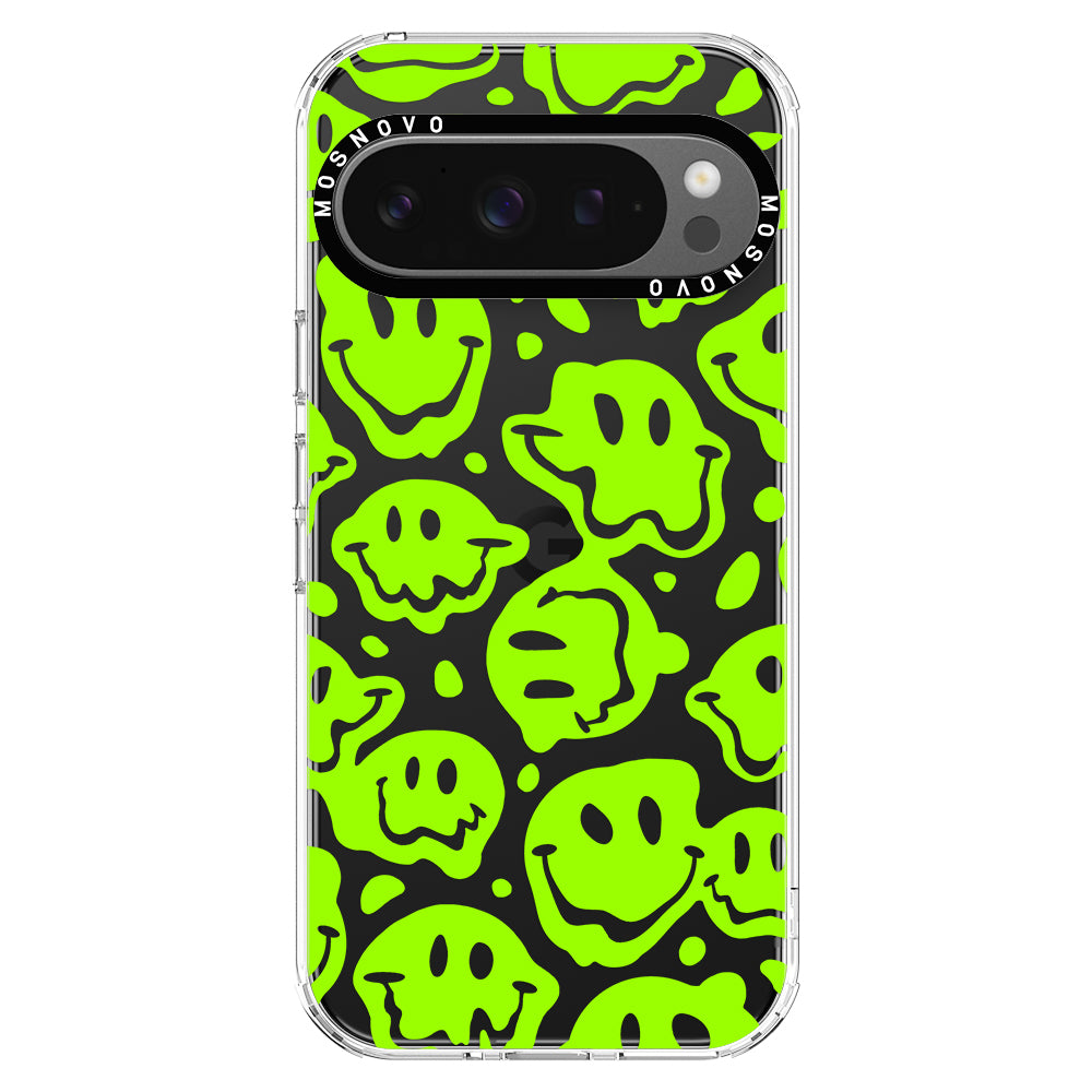 Distorted Green Smiles Face Phone Case - Google Pixel 9 Pro XL Case